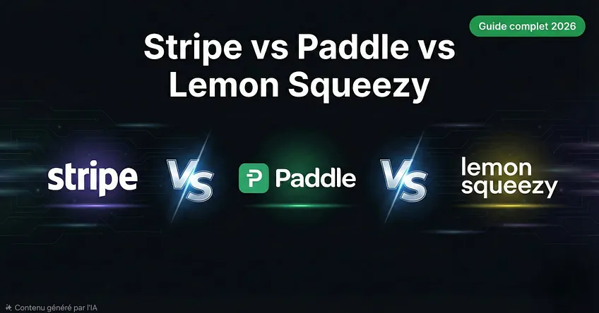 Stripe vs Paddle vs Lemon Squeezy : quel processeur de paiement choisir pour ton SaaS en 2026 ?