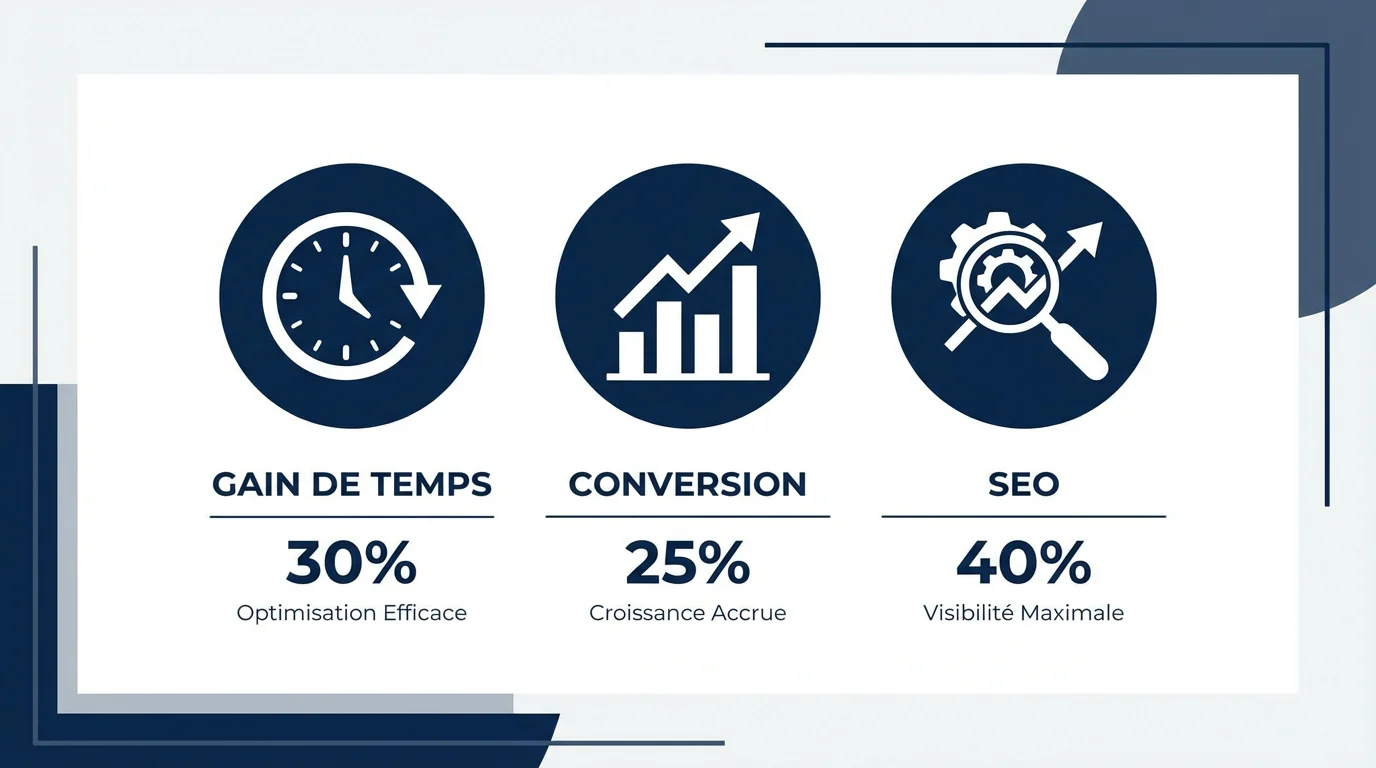 Infographie des gains mesurables de l'automatisation des descriptions produits par l'IA