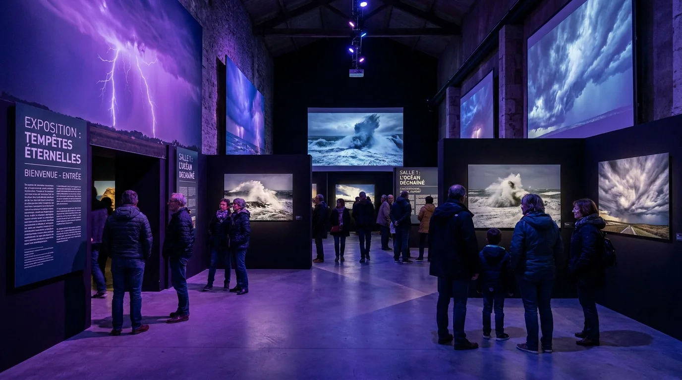 Exposition immersive de photographies d'orages lors du Festival Chasseurs d'Orages 2026 à Bron