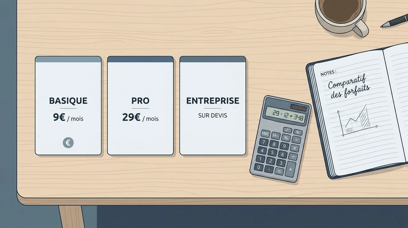 Comparaison visuelle des modèles de tarification SaaS avec plans d'abonnement
