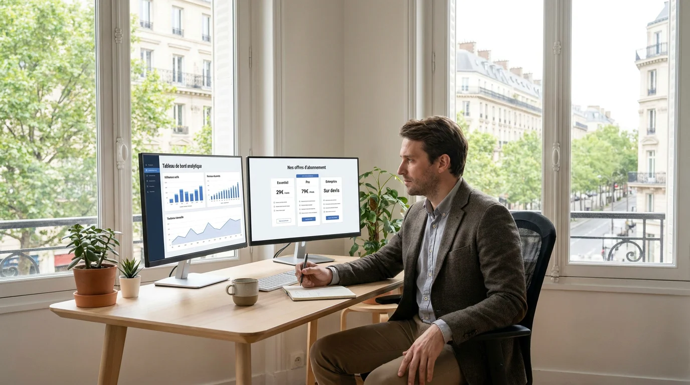 Entrepreneur évaluant les avantages et limites d'une solution SaaS