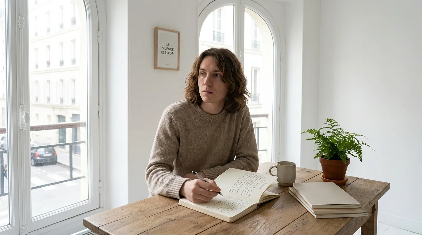Personne en train d'écrire dans un journal pour pratiquer l'introspection de soi