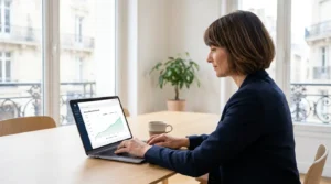 Entrepreneur solo travaillant sur son SaaS de niche depuis un bureau en France