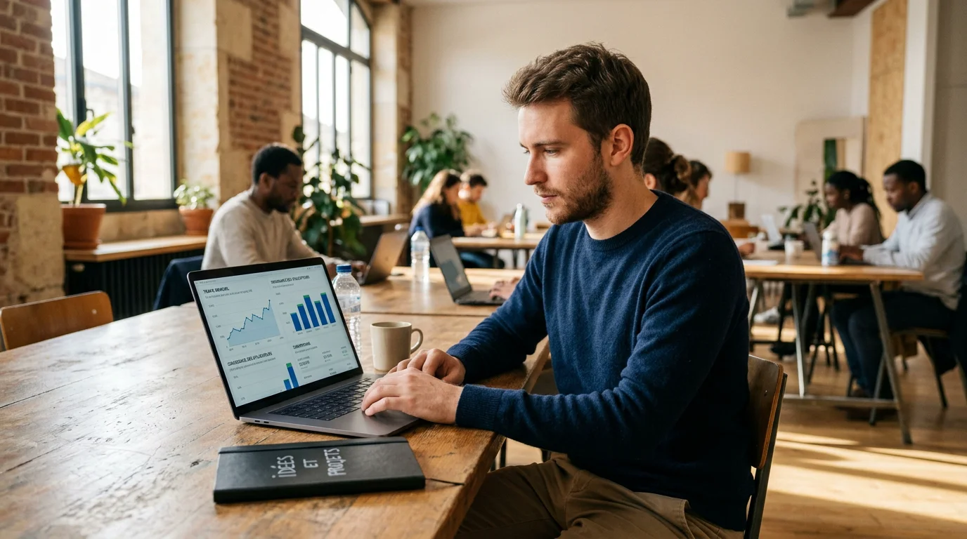 Fondateur indépendant analysant les statistiques de trafic de son outil